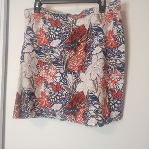 MARGARET M Pull-on Floral Miniskirt size XL Blue and Red